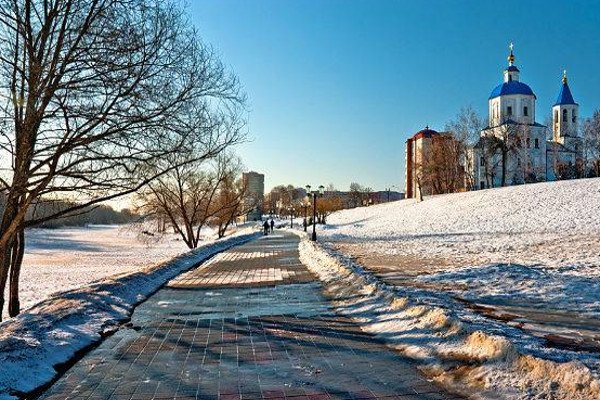 Тамбов зима набережная Цны
