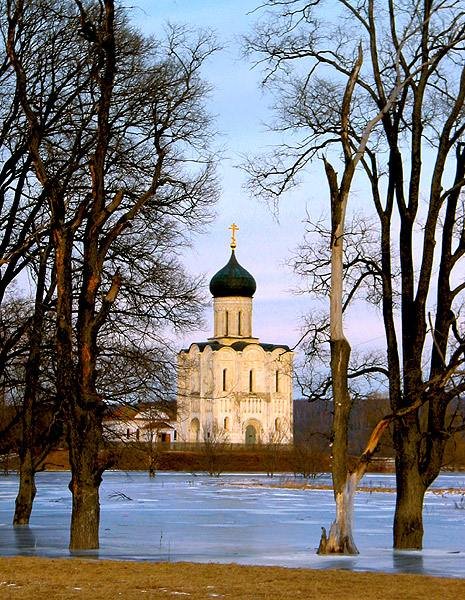 Храм Покрова на Нерли ранняя Весна