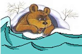 Мишка спит в берлоге Весна