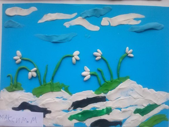 Поделка из пластилина Весна