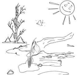 Подснежники раскраска для детей