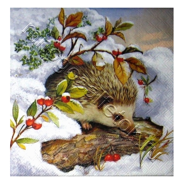 Еж зимой в лесу