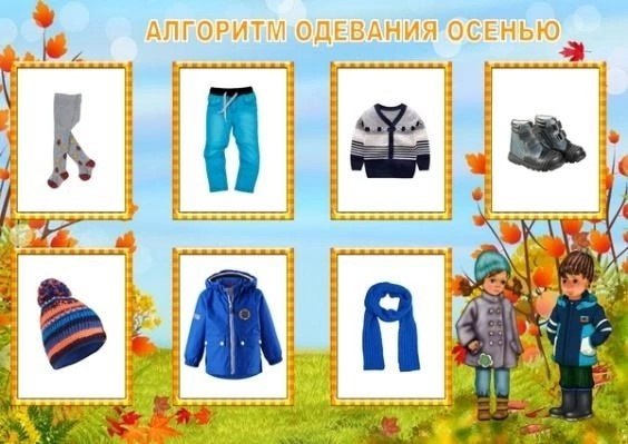 Алгоритм одевания в детском саду осенью