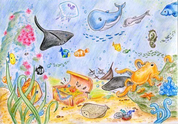 Рисунок на тему подводный мир