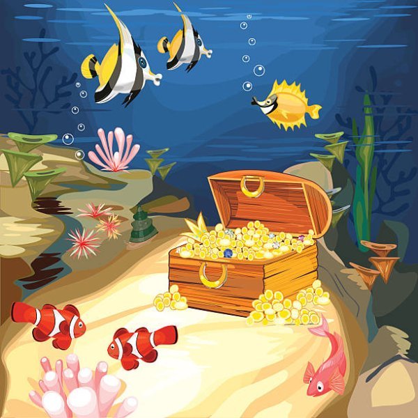 Подводный мир сундук сокровища