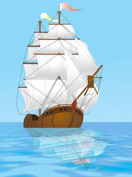 Корабль в море для детей