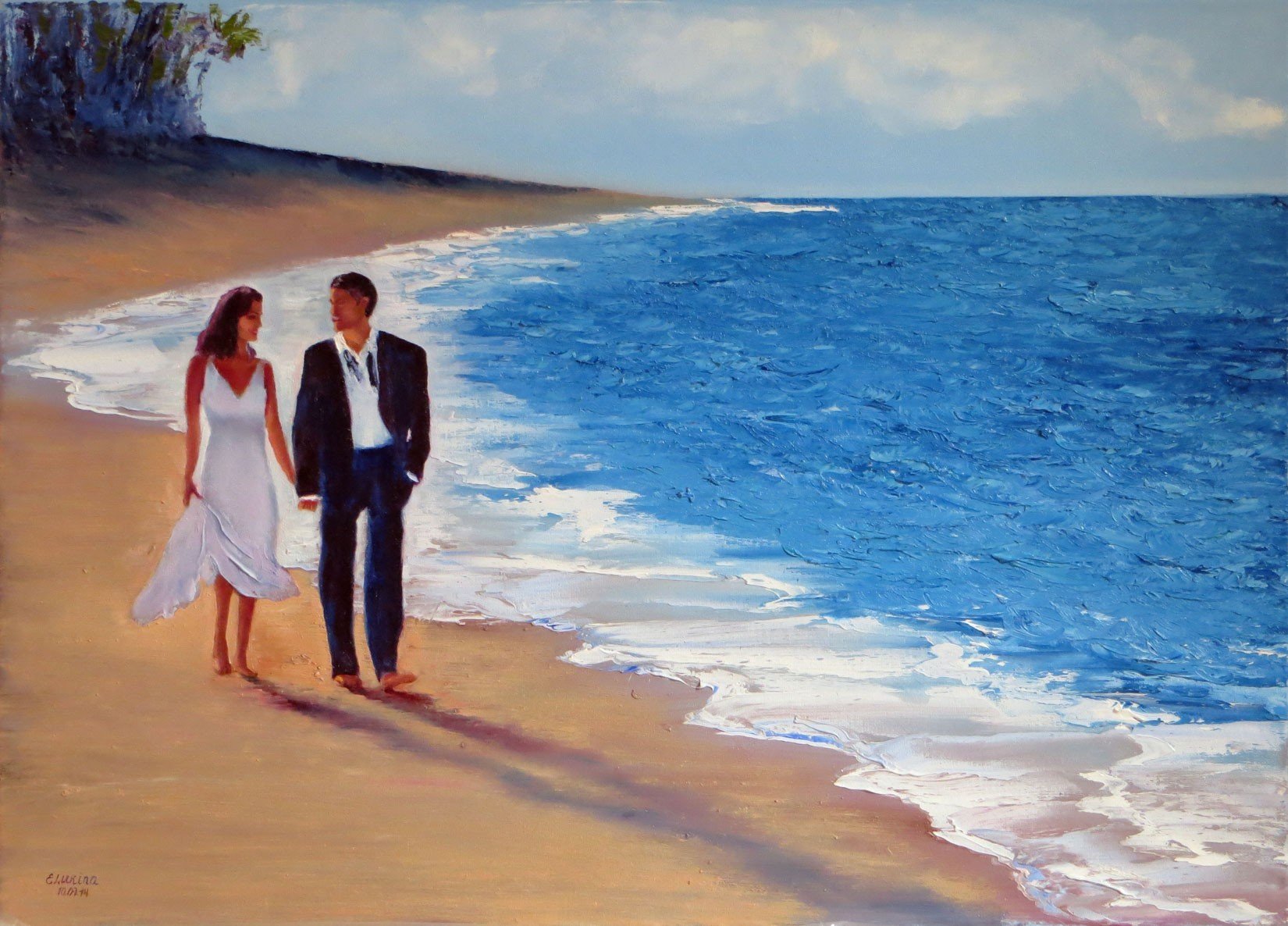 Там живут двое. Влюбленные на берегу моря. Влюбленные на море живопись. Картины маслом пары. Картина маслом двое на море.