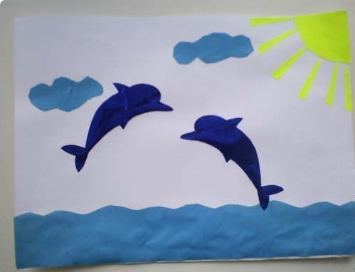 Аппликация с ракушками