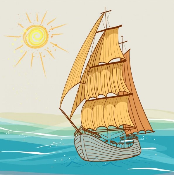 Корабль в море для детей