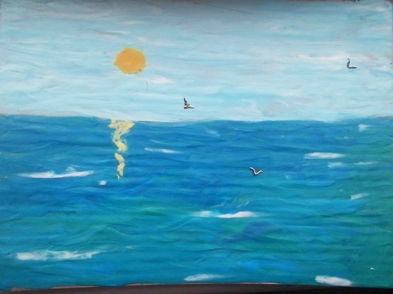 Пластилиновая живопись подводный мир