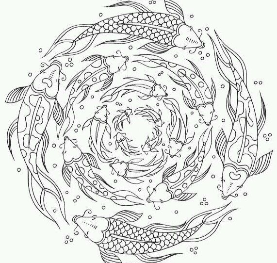 Раскраска антистресс подводный мир