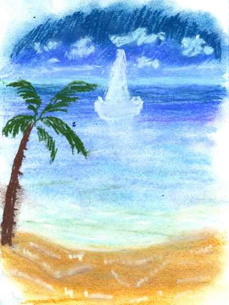 Море мелом на доске