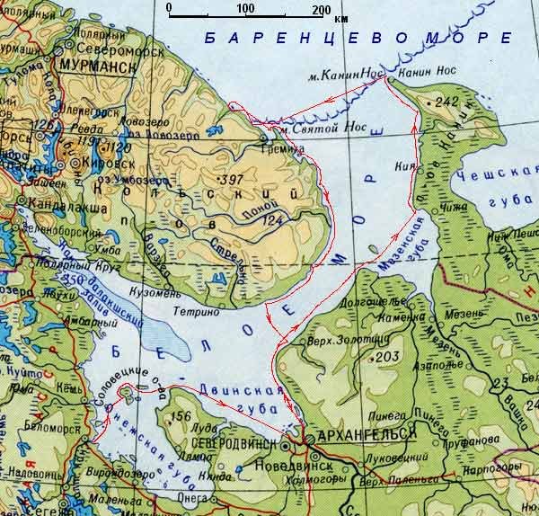 Побережье белого моря карта