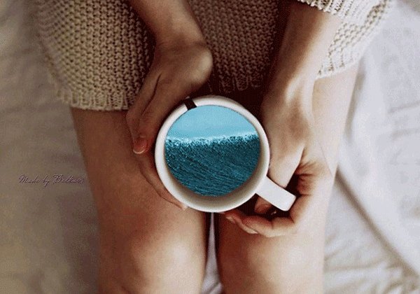 Море в чашке гиф