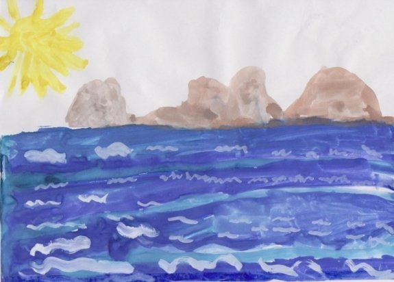 Фон море акварель