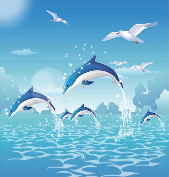 Дельфинчики для детей с мячиком