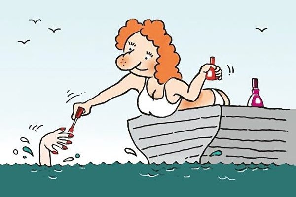 Карикатура утопающий