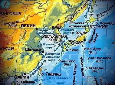 Восточно китайское море море на карте