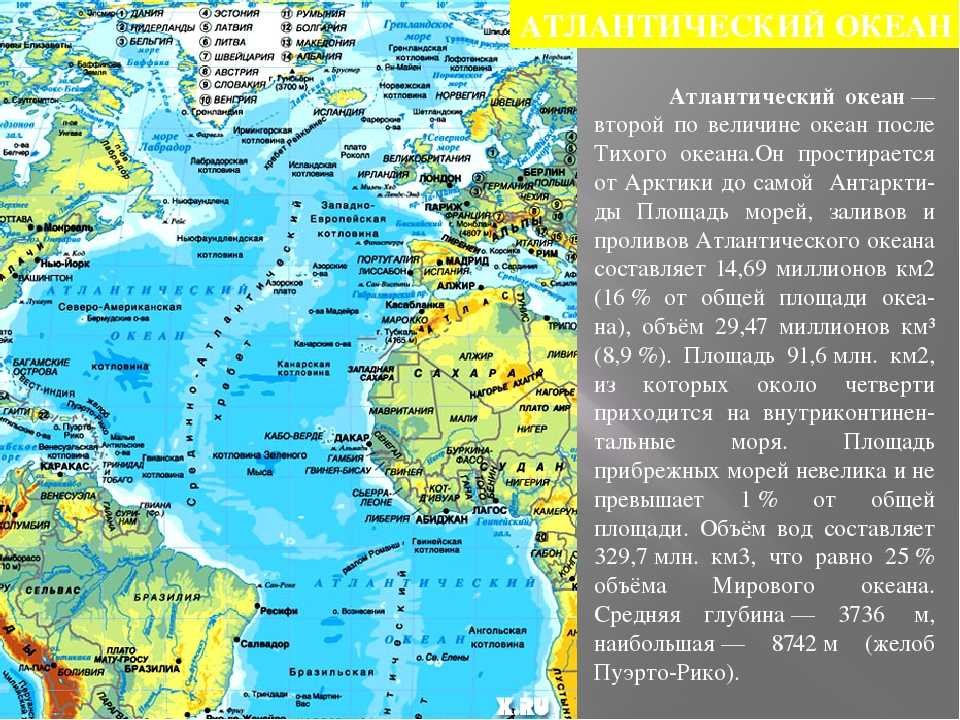 Какой полуостров омывается водами тихого океана. Физическая карта Атлантического океана подробная. Северное море на карте Атлантического океана. Северный Атлантический океан на карте. Балтискоеморя Атлантического океана на карте.