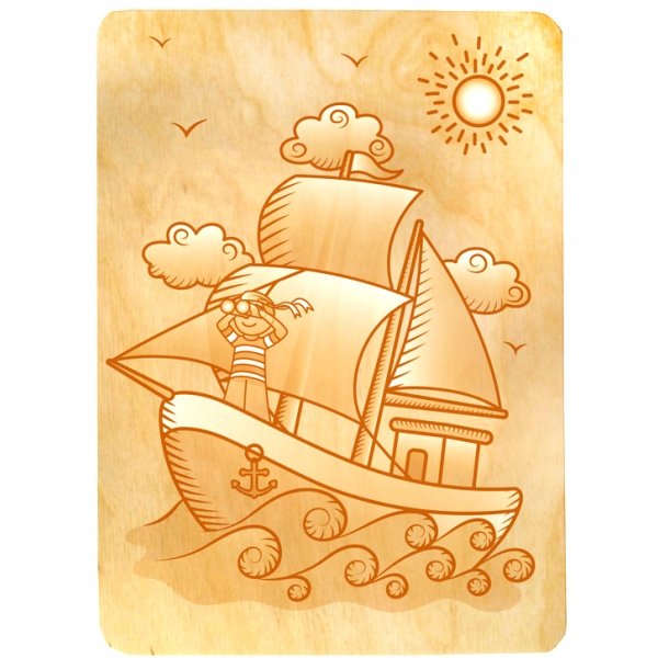 Кораблик для выжигания по дереву