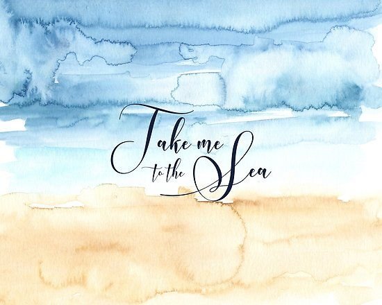 Надпись море Постер