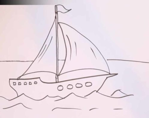 Кораблик контурный сбоку