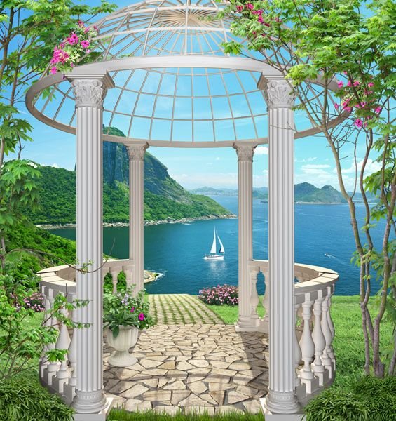 Фрески Affresco Греция пальмы лес