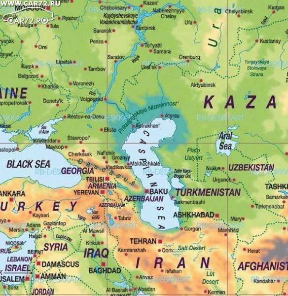 Каспийское море на карте
