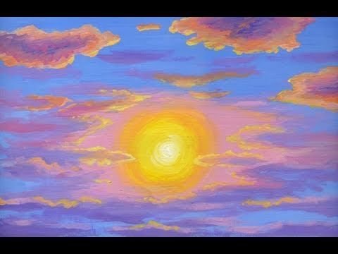 Солнце красками профессионально