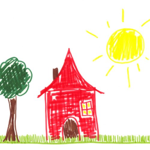 Рисунок дом солнце дерево