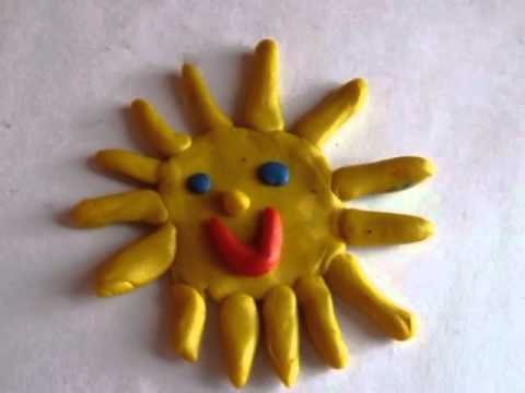 Лепка солнца из пластилина для малышей