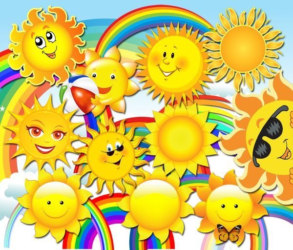 Солнышко и облака для детского сада