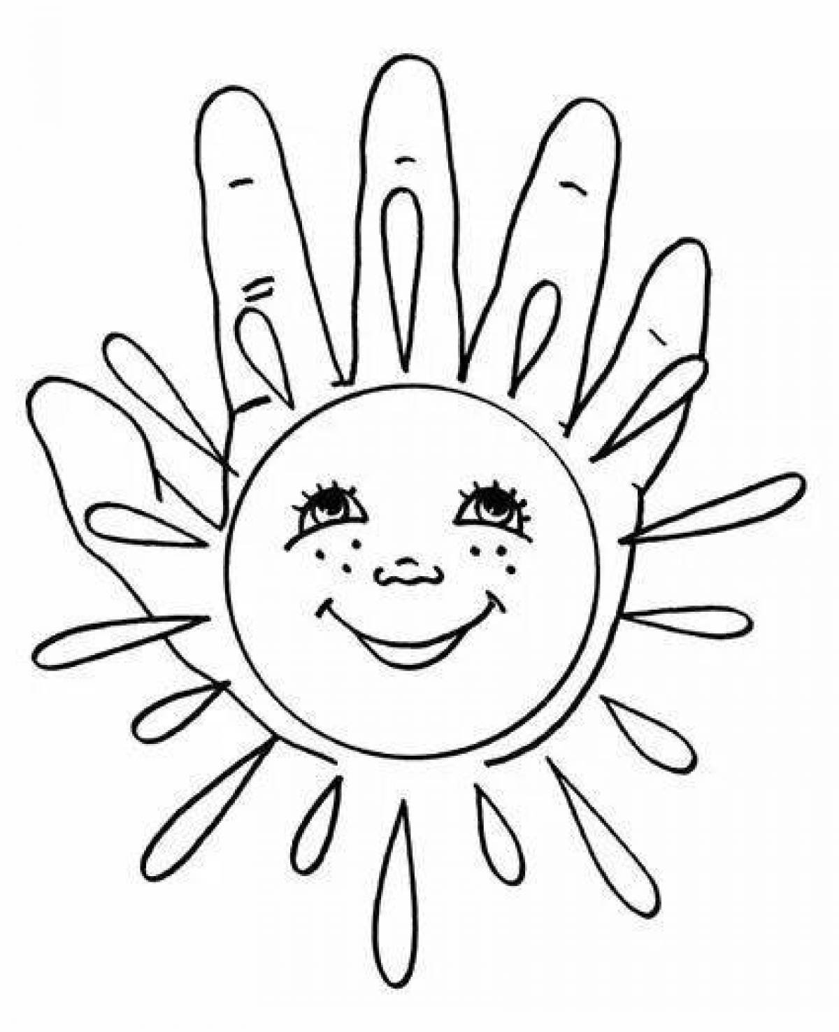 Солнышко рисунок для детей картинки раскраски (47 фото)