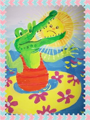 Выставка рисунков по сказке к. Чуковского "краденое солнце