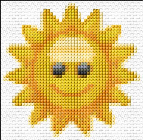 Вышивка солнце