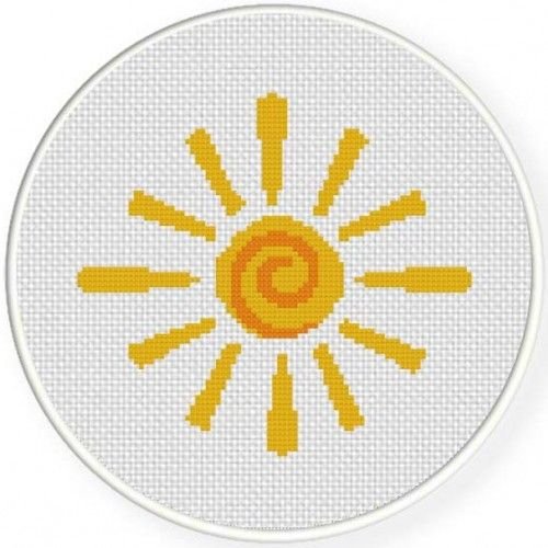 Вышивка солнце