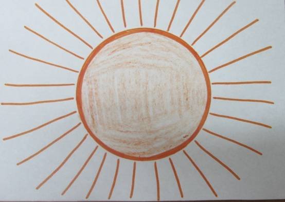 Рисование карандашами солнца в средней группе