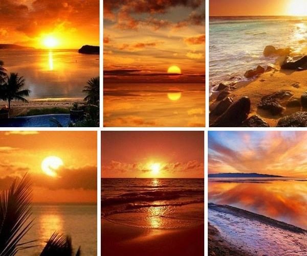 Пейзаж утро день вечер ночь