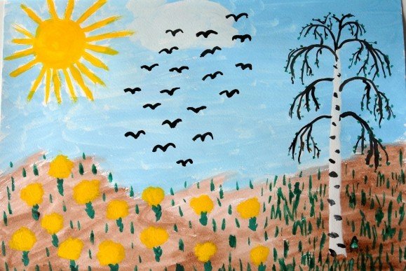 Рисунки гуашью легкие для детей