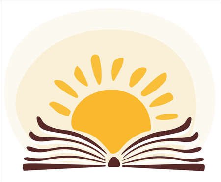 Раскрытая книга с солнцем