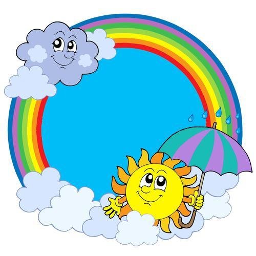 Тучка с солнышком с радугой