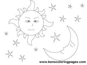 Солнце и земля раскраска