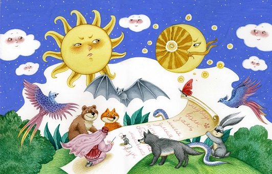 Сказочное объяснение изменения облика Луны