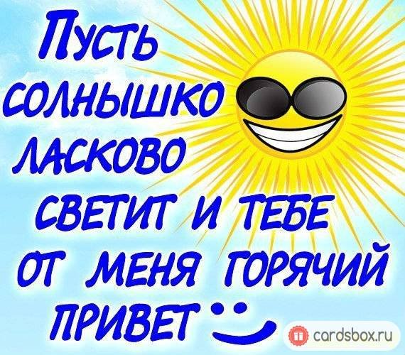 Привет солнышко мое