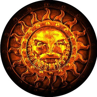 Круглый щит с солнцем