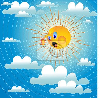 Вечернее солнце сквозь облака