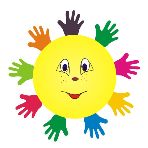 Солнышко из ладошек аппликация