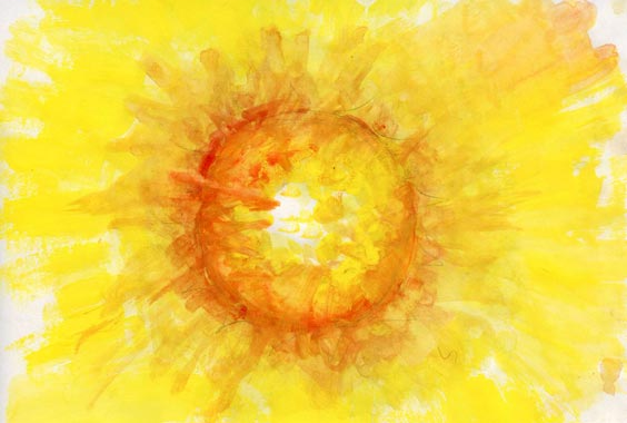 Солнце акварель