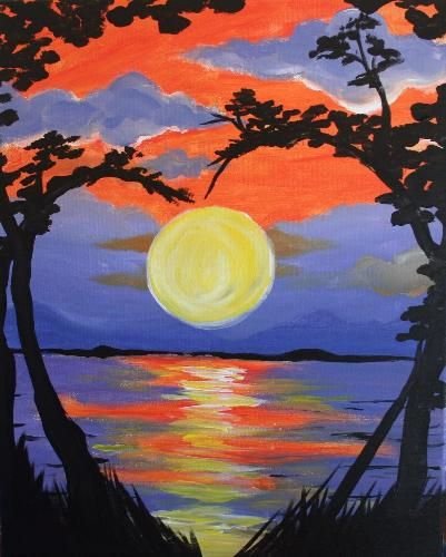 Солнце гуашью