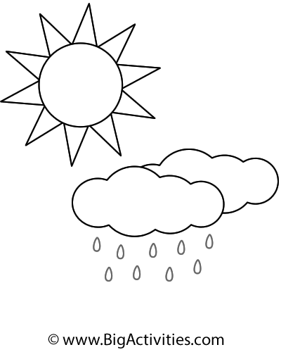 Солнышко и дождик раскраска для детей